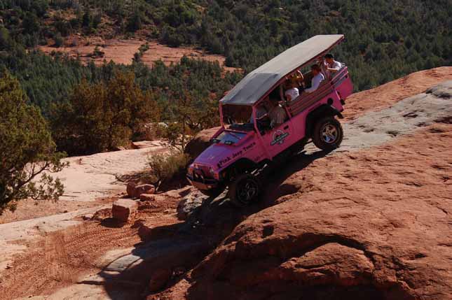 a Pink Jeep showoff